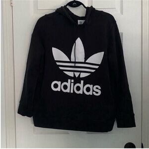 Adidas Black Hoodie with White Logo